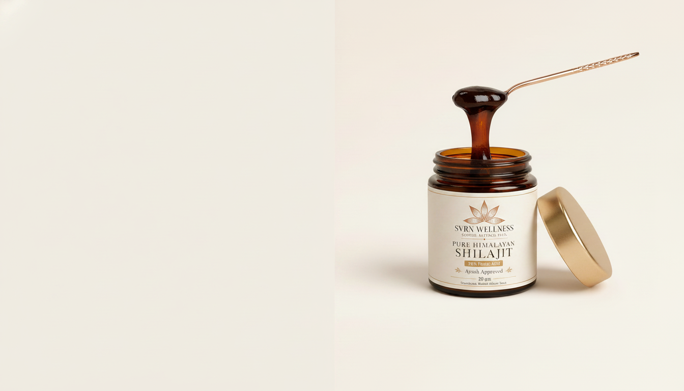 SVRN shilajit jar with serving spoon
